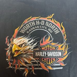 Harley-Davidson Black Tee with Fiery Graphic cutoff 6xl